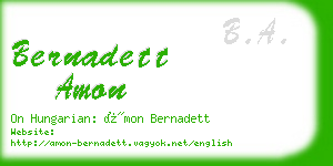 bernadett amon business card